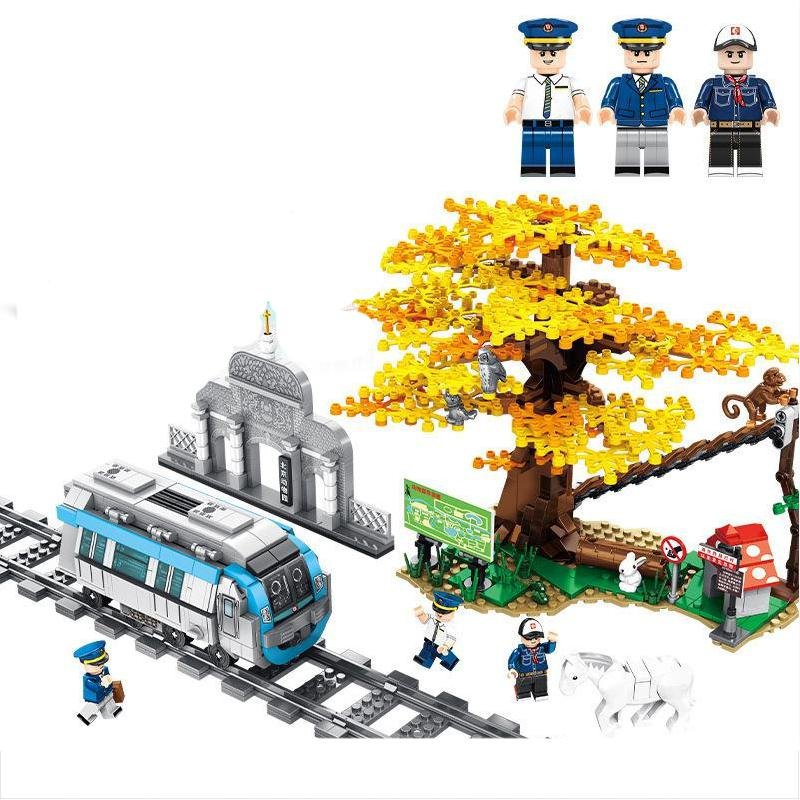 City Subway City border track transportation Minifigures Lego Compatib