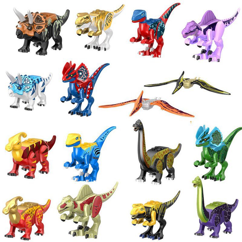 16pcs Colourful Dinosaur Minifigures Lego Compatible Jurassic World 20