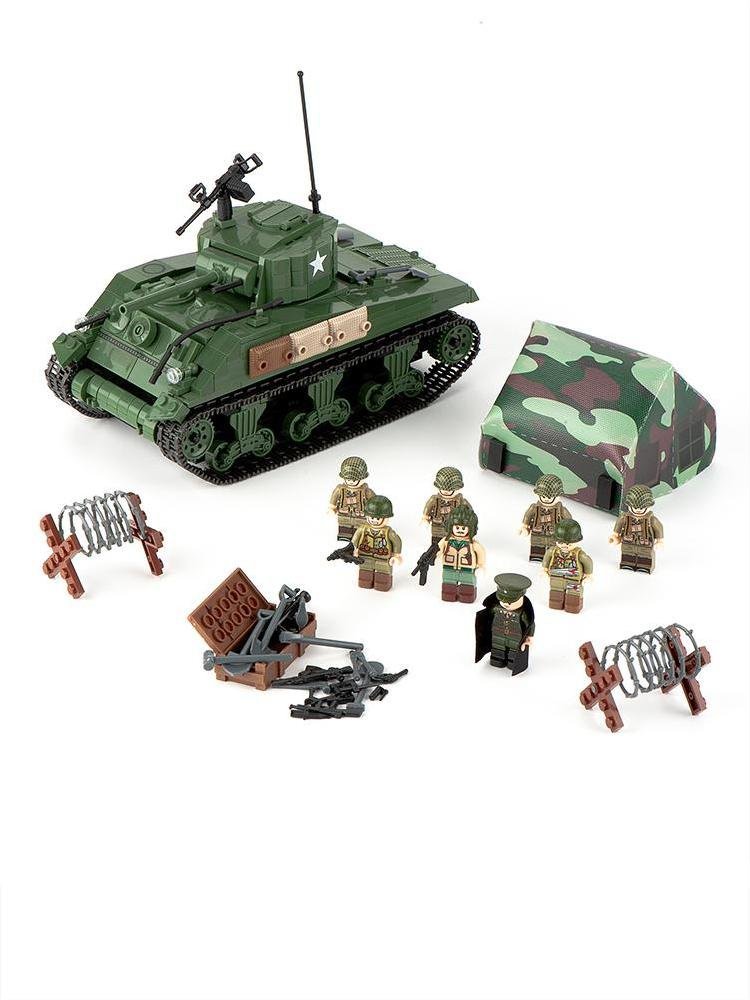 American troops M4 Medium Tank base Minifigures Lego Compatible WW2 Am