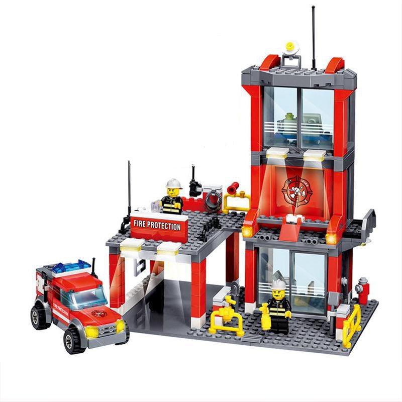 The fire station is in Emergency Fire Engine Minifigures Lego Compatib