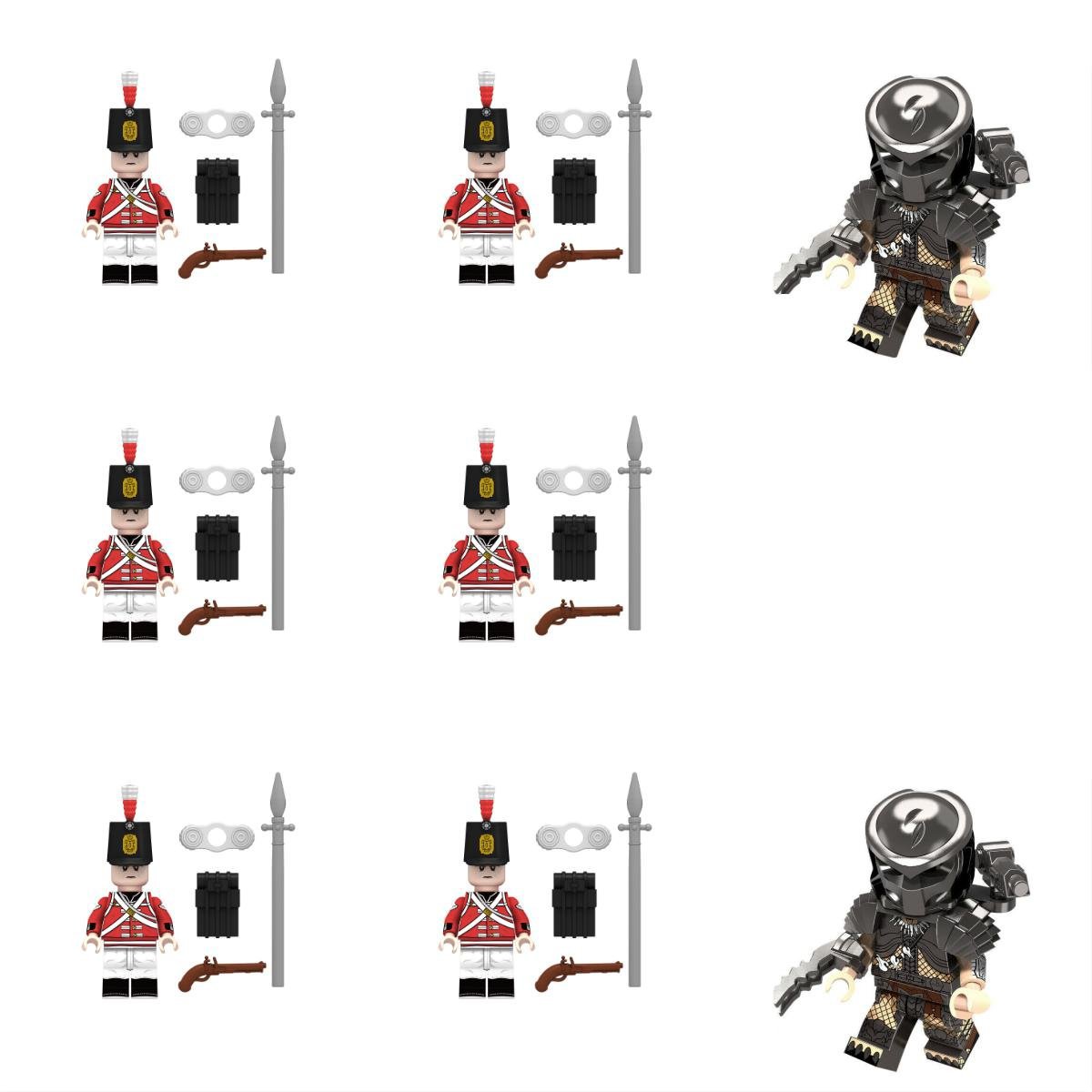 British Fusilier VS Predator Minifigures Lego Compatible Movie Sets