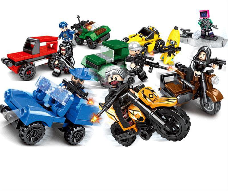 Game for Peace Car motorcycle scene Minifigures Lego Compatible Game S