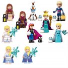 10pcs Olaf  Anna Elsa Kristoff Frozen Minifigures Lego Compatible Movi