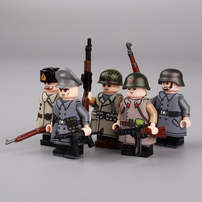 WW2 German officer Soviet Arm Minifigures Lego Compatible Military Set