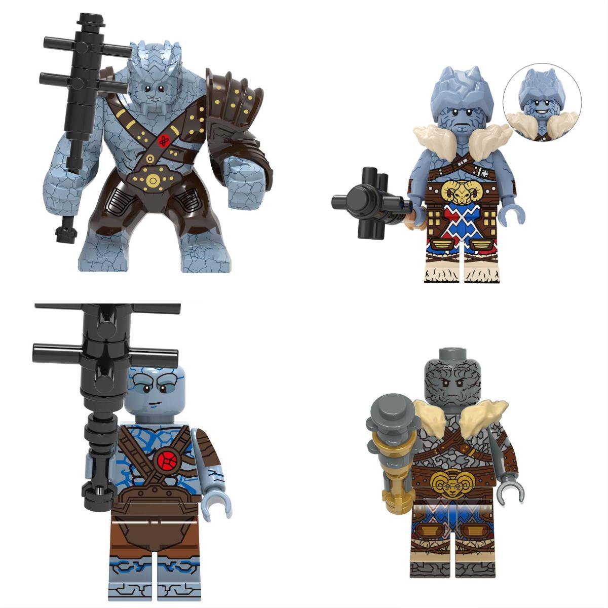 4pcs Big small Korg Minifigures Lego Compatible Thor Love and Thunder
