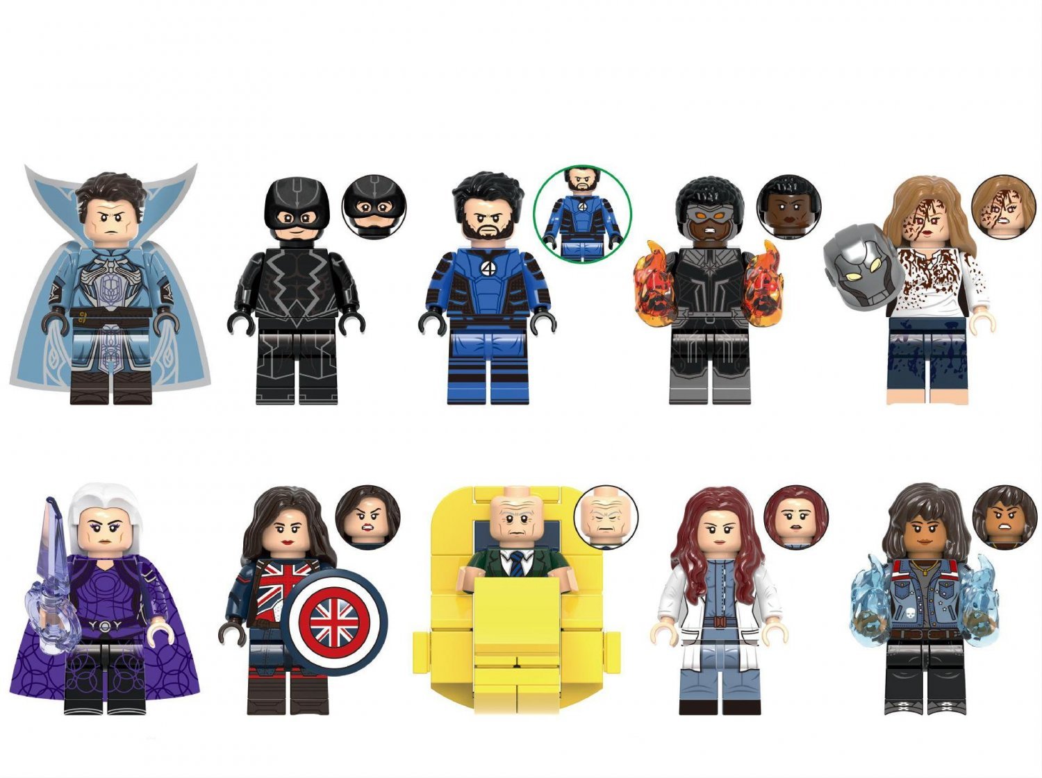 Super Strange Black Bolt Mister Fantastic Minifigures Lego Compatible