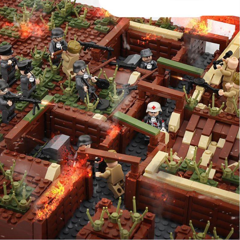 WW2 German Trench German army VS Soviet Army Minifigures Lego Compatib