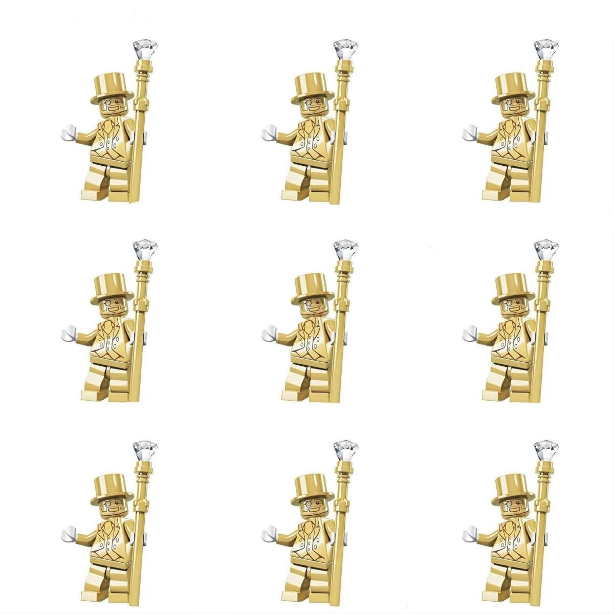 9pcs Mr Gold Minifigures Lego Compatible Minifigure Set