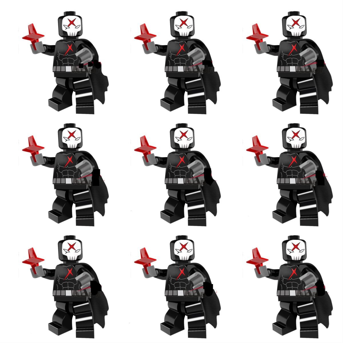 9pcs Red Fork Minifigures Lego Compatible Super Heroes Sets