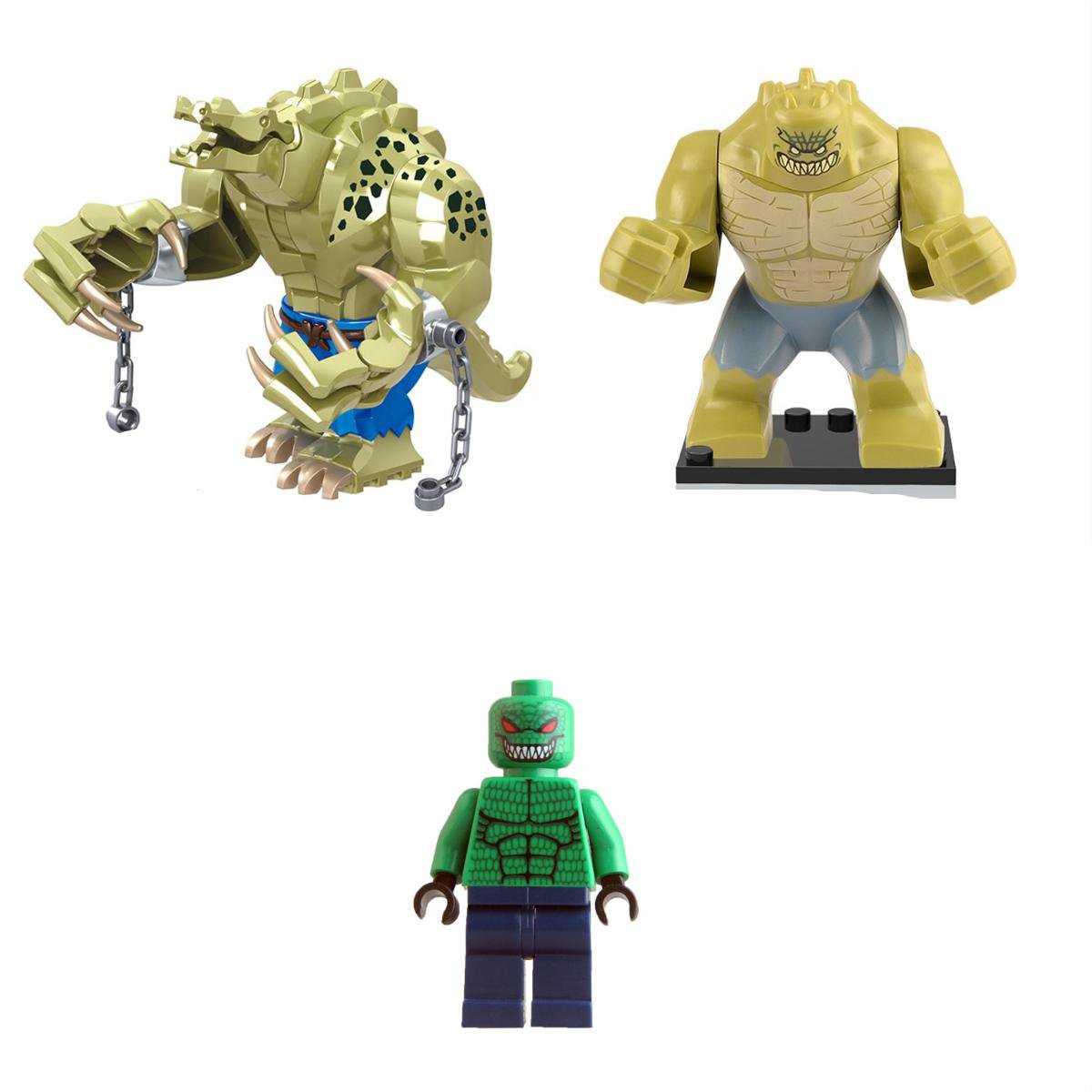 3Pcs Killer Croc Minifigures Lego Compatible Supervillain Set