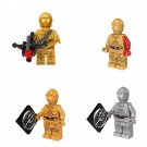 Golden C-3PO Silver C-3PO Minifigures Lego Compatible Star Wars Set