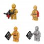 Golden C-3PO Silver C-3PO Minifigures Lego Compatible Star Wars Set