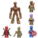 6pcs Groot Flora Colossus Minifigures Lego Compatible Guardians of the