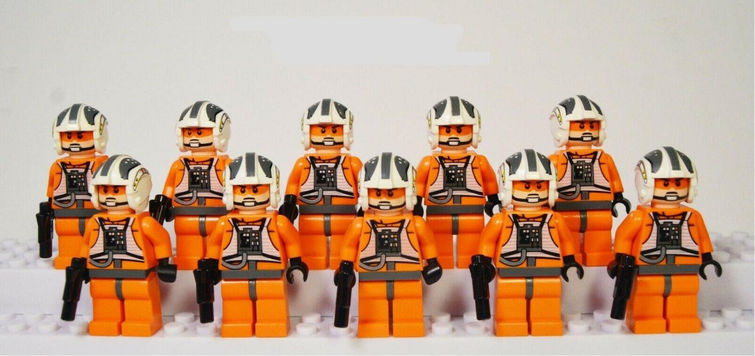 10pcs X-Wing Pilot Minifigures Lego Compatible Star Wars Sets