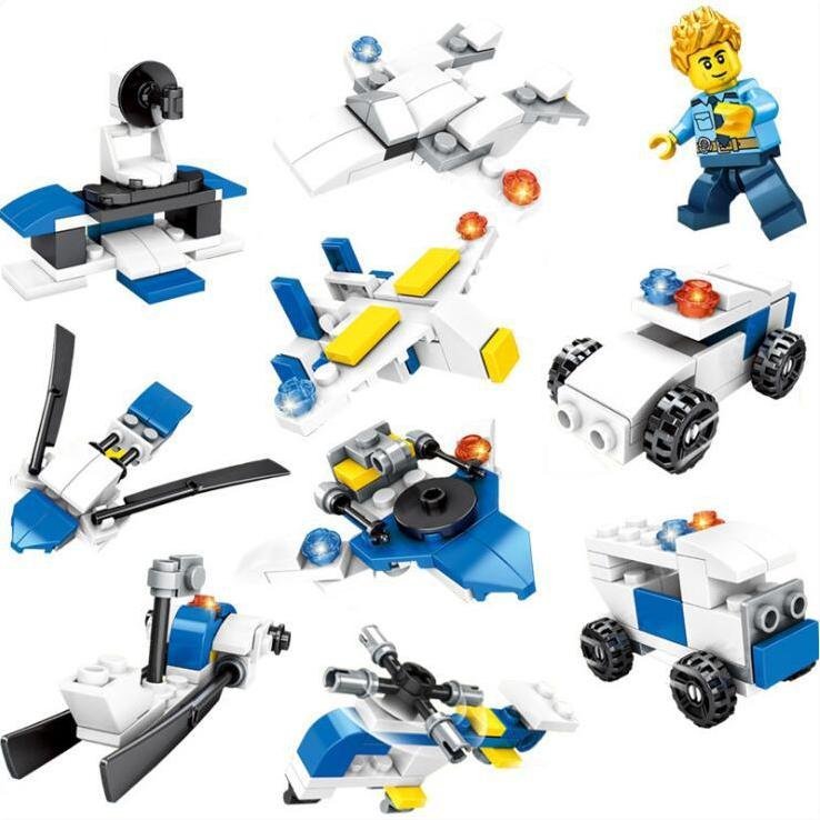 Fire Brigade Fireman Fire Truck Unmanned drone Minifigures Lego Compat