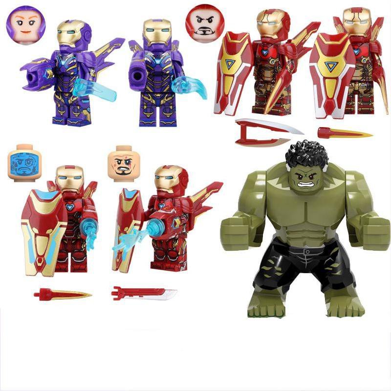 Hulk Virginia Pepper Potts MK16 Iron Man MK53 Minifigures Lego Compati