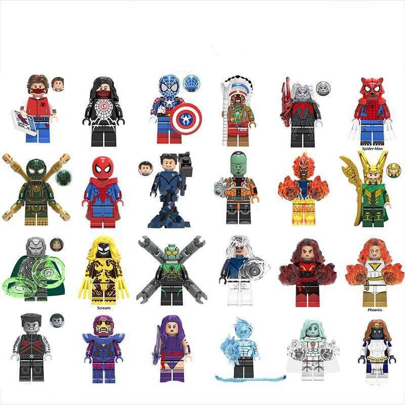 24pcs X-Men Spider-Man Movie Film character Minifigures Lego Compatibl