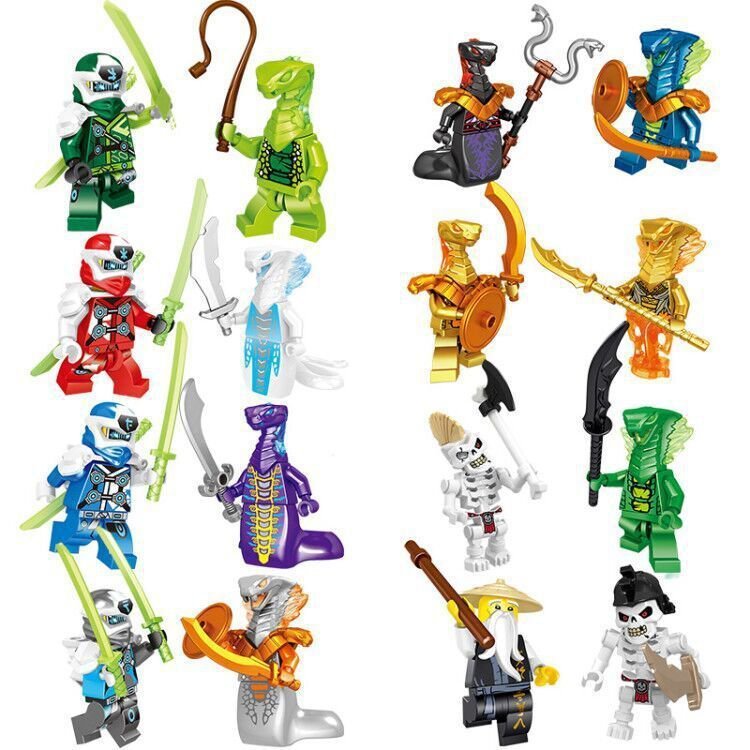 Char Brown Ryro Snake Gold Pyro Snake vs Wu Kai Minifigures Lego Compa