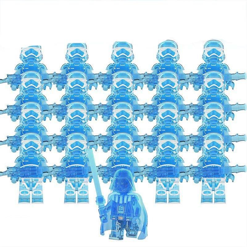 21pcs Transparent Stormtrooper Spacetrooper Darth Vader Minifigures Le
