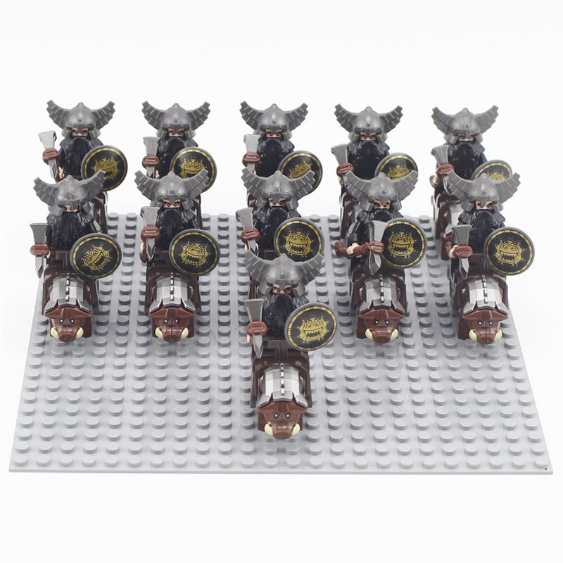 11pcs Evil dwarf Boar mount Minifigures Lego Compatible The Hobbit Dwa