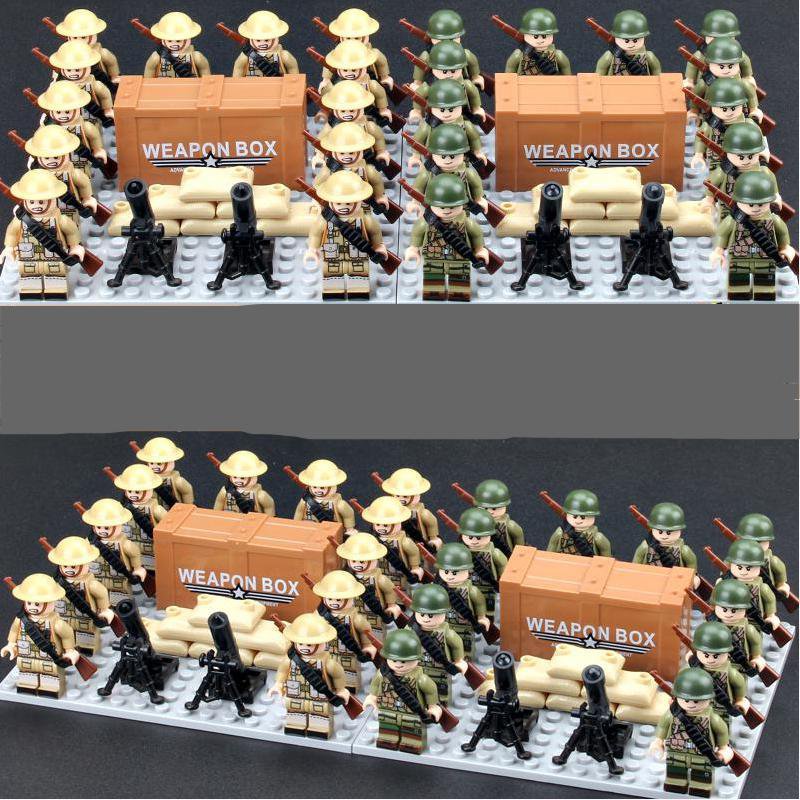 24pcs US army British army allied forces Minifigures Lego Compatible W