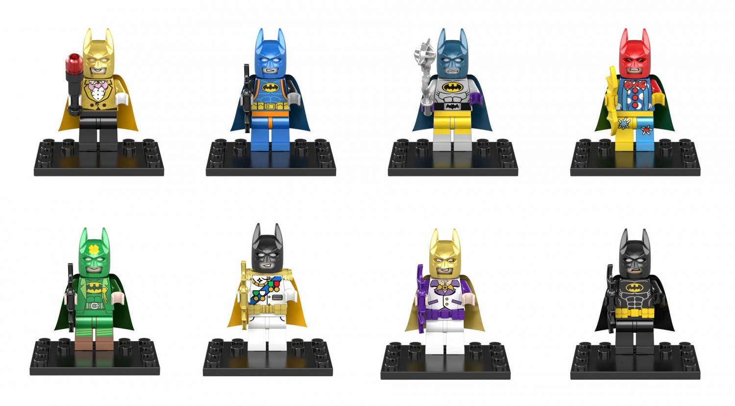 8pcs The Dark Knight Batman Minifigures Lego Compatible Batman movie S