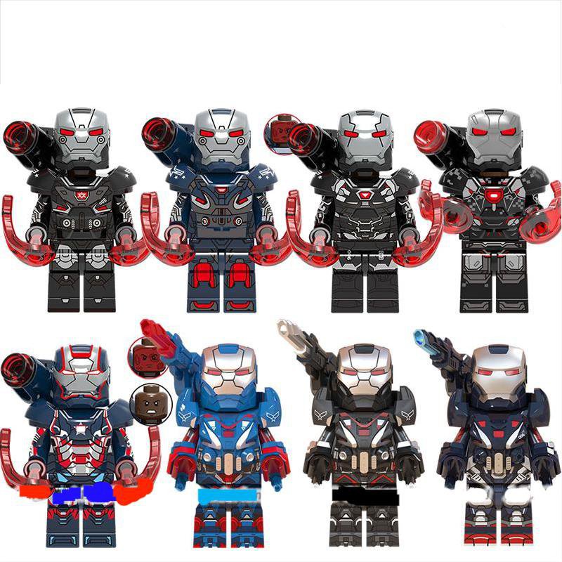 8pcs War Machine James Rhodes Minifigures Lego Compatible Iron Man mov