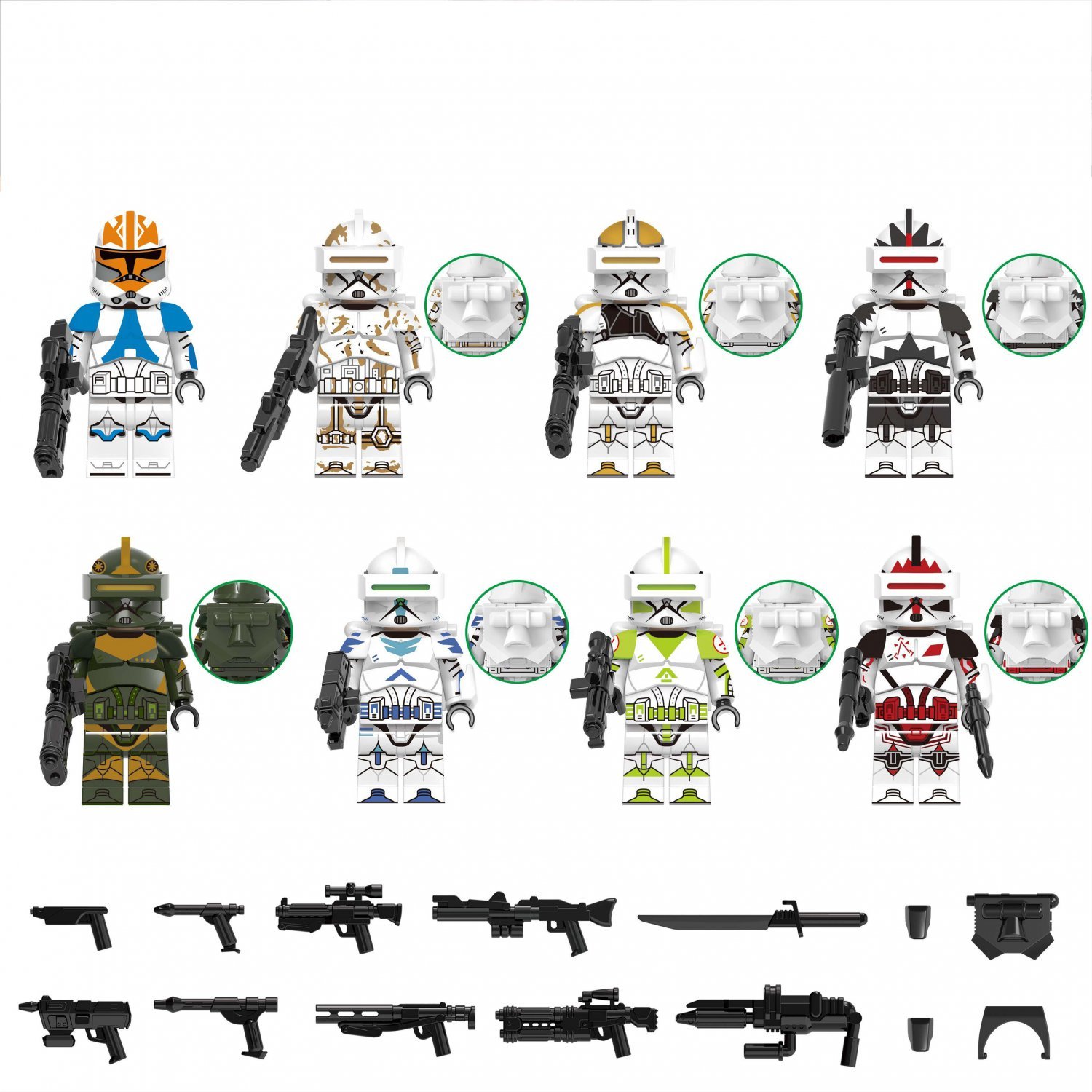 Ahsoka's Clone Trooper 3291st Forest Clone Trooper Minifigures Le