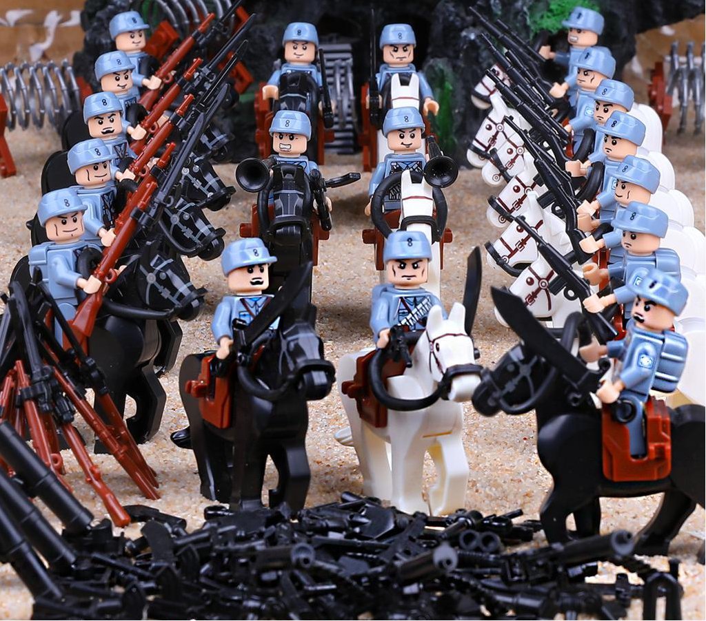 18pcs China the Eighth Route Army Cavalry Horse Minifigures Lego Compa
