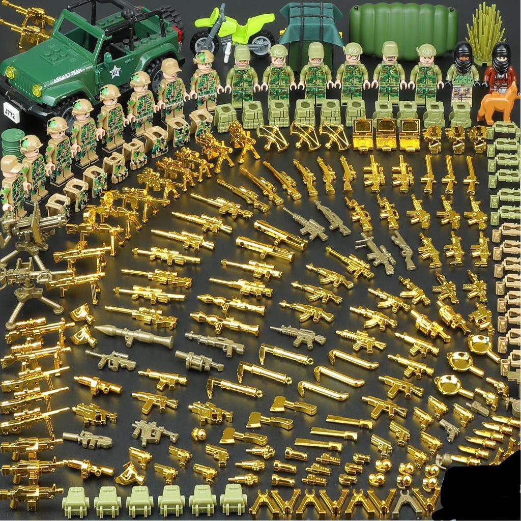 Special Forces Camouflage Gold Weapon soldier truck Minifigures Lego C
