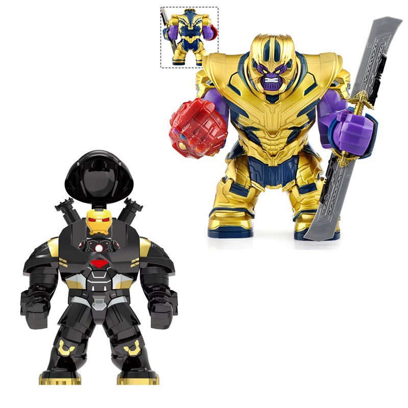 Golden Thanos War Machine Mech Minifigures Lego Compatible Big Minifig