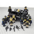 12Pcs Police FBI SWAT Car Minifigures Lego Compatible City Sets