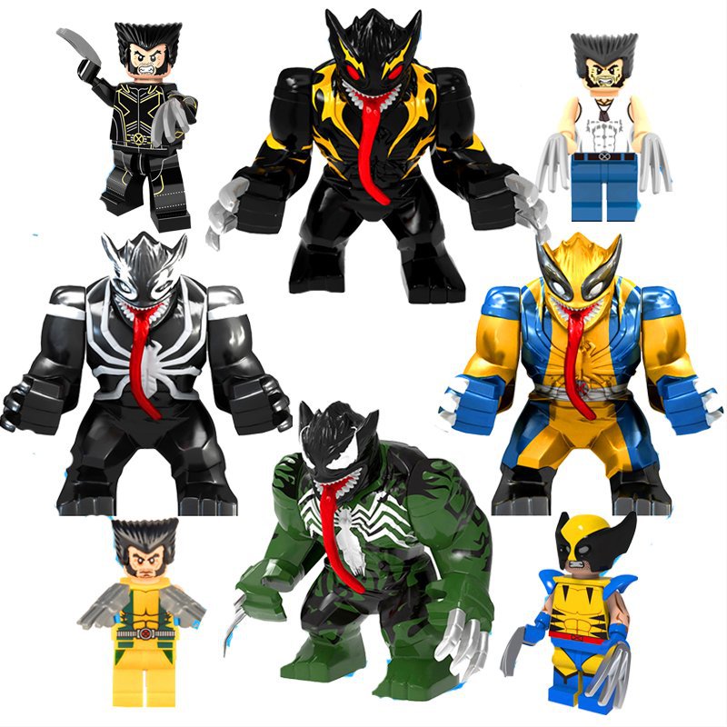 8pcs Big Wolverine Minifigures Lego Compatible X-Men Origins Sets