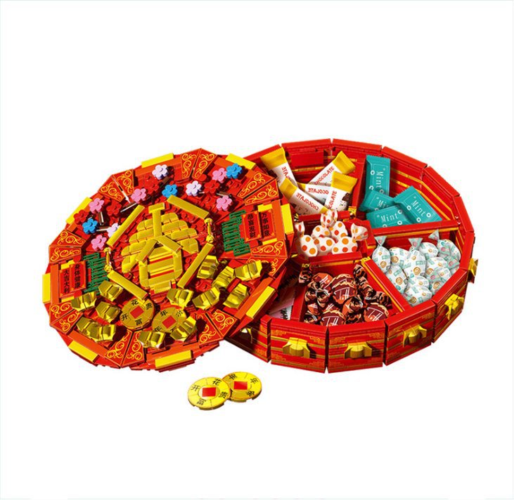 New Year Candy Gift box Building block Toy Lego Compatible New Year Mi