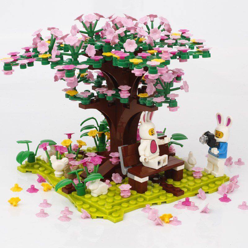 Cherry Flower Tree Rabbit Minifigures Lego Compatible New Year Sets