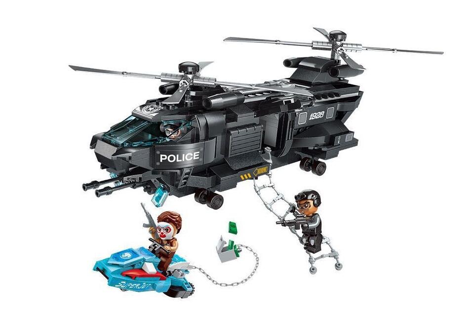 Police Thief Technic helicopter Minifigures Lego Compatible Police Hel