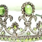 Royal Bridal 14.80C Rose Cut Diamond 925 Silver Vintage Look Peridot Tiara Crown