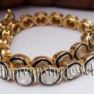 Vintage Antique Look 1.85 Ctw Polky Un Cut Diamond 925 Silver Women Bracelet