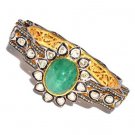 Polky Bracelet Vintage Look Rose Cut Diamond 925 Silver Emerald Jewelry CSJ