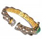 Polky Bracelet Vintage Look Rose Cut Diamond 925 Silver Emerald Jewelry CSJ