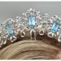 Royal Wedding Natural Rose Cut Diamond Sterling Silver Turquoise Tiara Crown CSJ