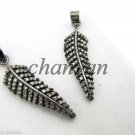 Feather Pave Antique Look 1.00Ct Rose Cut Diamond 925 Silver Pendant CSJ27917