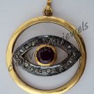 Victorian Insp 0.48Ct Rose Cut Diamond Ruby Pendant 925 sterling Silver CSJ311