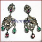 Vintage Reproduction 2.0C Rose Cut Diamond 925 Silver Polky Wedding Earring CSJ