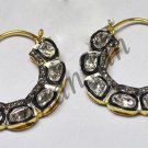 Victorian Inspire 2.20Ct Rose Cut/Polky Diamond Sterling Silver Earring CSJ27417