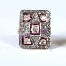 Vintage/Victorian Look 1.8 Ct Rose Cut/Polky Diamond 925 Sterling Silver Ring