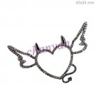 Flying Heart !Vintage Rose Cut Diamond Sterling Silver Pave Pendant Jewelry CS62