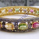 Vintage Look 5.10CT Rose Cut Diamond 925 Silver Multicolor Fine Bracelet CSJ444