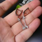 Pave Arrow Antique Style Genuine Rose Cut Diamond Sterling Silver Earring CSJ609