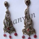 Victorian/Vintage 2.72 Ct Rose Cut Diamond 925 Silver Dangle Wedding Earring
